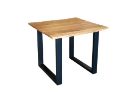 SAM Esstisch Baumkante Massiv Akazie Natur 90 x 90 Schwarz QUINN