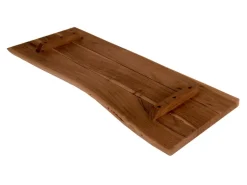 SAM Holzplatte Arya mit Echter Baumkante Einseitig 90 x 30 cm Akazienholz Nussbaum