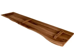 SAM Holzplatte Arya mit Echter Baumkante Einseitig 120 x 30 cm Akazienholz Nussbaum