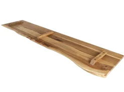 SAM Holzplatte Arya mit Echter Baumkante Einseitig 120 x 30 cm Akazienholz Natur