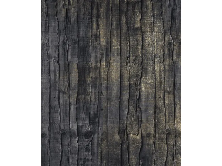 Sanders & Sanders Fototapete Holz Schwarz und Gold 200 x 250 cm 611961