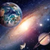 Sanders & Sanders Fototapete Universum Blau Lila und Orange 360 x 270 cm 600546