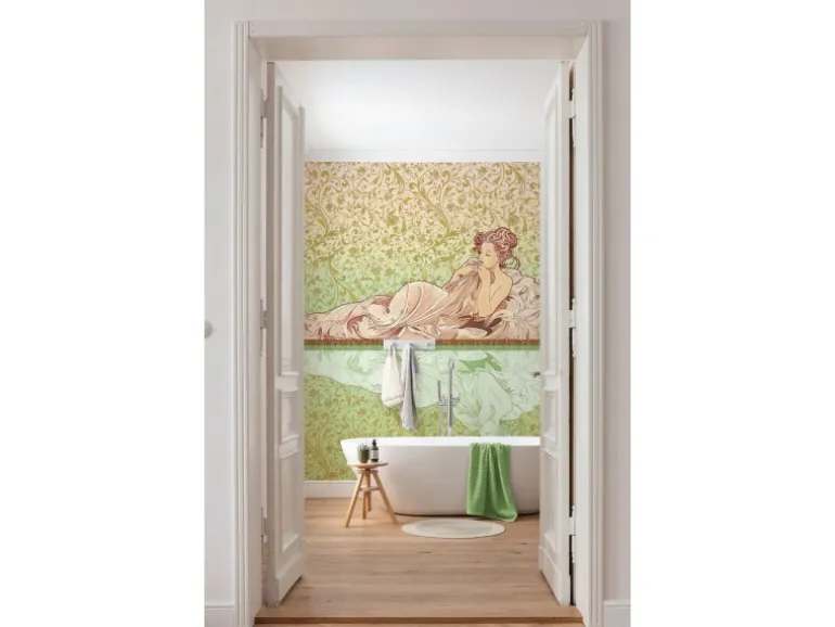Sanders & Sanders Fototapete Jugendstil Grün und Altrosa 200 x 280 cm 611836