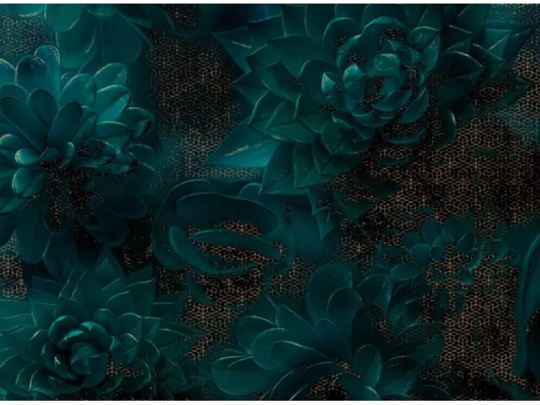 Sanders & Sanders Fototapete Blumen Petrolgrün 400 x 280 cm 611862