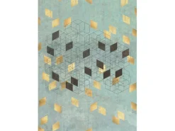 Sanders & Sanders Fototapete Grafik Grün und Gold 200 x 280 cm 611984