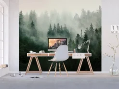 Sanders & Sanders Fototapete Berglandschaft Mit Bäumen Grün 3 x 2,7 m 601175