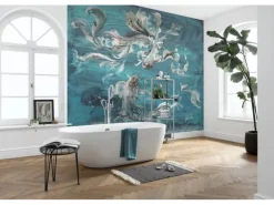 Sanders & Sanders Fototapete Fisch Blau 300 x 280 cm 612031