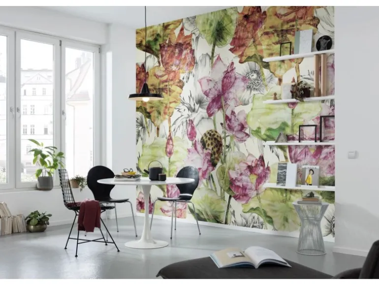 Sanders & Sanders Fototapete Lotus Grün und Rosa 368 x 248 cm 612329