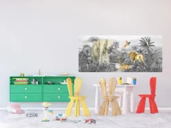 Sanders & Sanders Poster Dschungeltiere Grau 0,75 x 1,7 m 601265