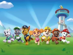 Sanders & Sanders Poster Paw Patrol Blau und Grün 160 x 110 cm 600674