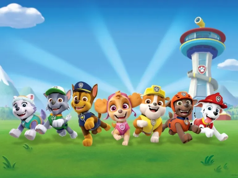 Sanders & Sanders Poster Paw Patrol Blau und Grün 160 x 110 cm 600674