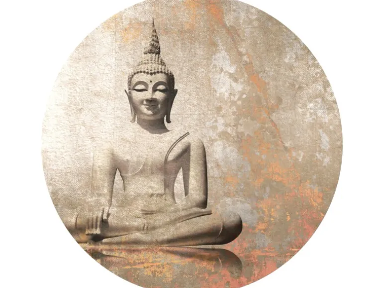 Sanders & Sanders Selbstklebende Runde Tapete Budha Beige Ø 140 cm 601126