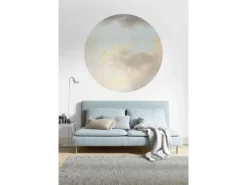 Sanders & Sanders Selbstklebende Runde Tapete Clous Blau und Beige Ø 125 cm 611729