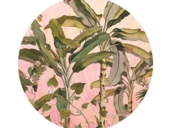 Sanders & Sanders Selbstklebende Runde Tapete Botanisch Rosa und Grün Ø 125 cm 611769