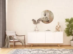 Sanders & Sanders Selbstklebende Runde Tapete Budha Beige Ø 70 cm 601089