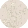 Sanders & Sanders Selbstklebende Runde Tapete Blumenmuster Beige Ø 140 cm 601280