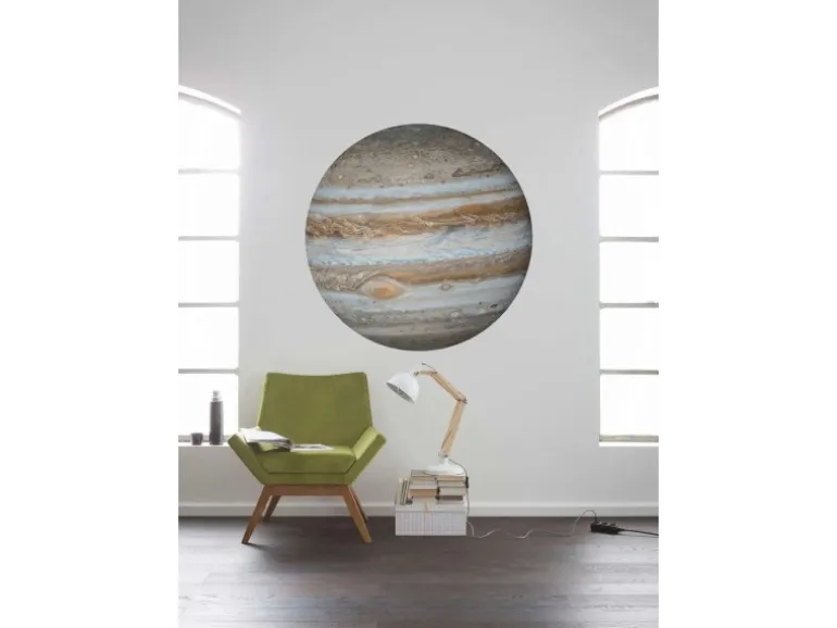 Sanders & Sanders Selbstklebende Runde Tapete Jupiter Beige und Grau Ø 125 cm 611760
