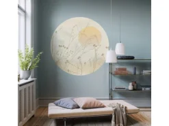 Sanders & Sanders Selbstklebende Runde Tapete Landschaft Sandbeige Ø 125 cm 612354