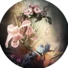 Sanders & Sanders Selbstklebende Runde Tapete Blumen Rosa Blau und Grün Ø 125 cm 611736