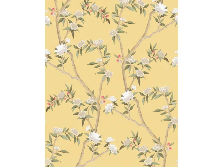 Sanders & Sanders Tapete Blumen Gelb und Grün 53 cm x 10 m