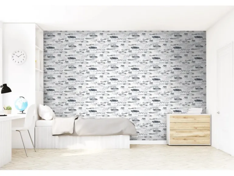 Sanders & Sanders Tapete Rennwagen Schwarz Weiß 50 X 900 Cm 935360