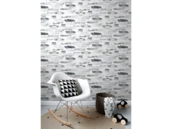 Sanders & Sanders Tapete Rennwagen Schwarz Weiß 50 X 900 Cm 935360