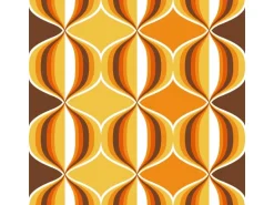 Sanders & Sanders Tapete Retro-Ornamente Gelb Braun und Orange 53 cm x 10.05 m