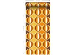 Sanders & Sanders Tapete Retro-Ornamente Gelb Braun und Orange 53 cm x 10.05 m