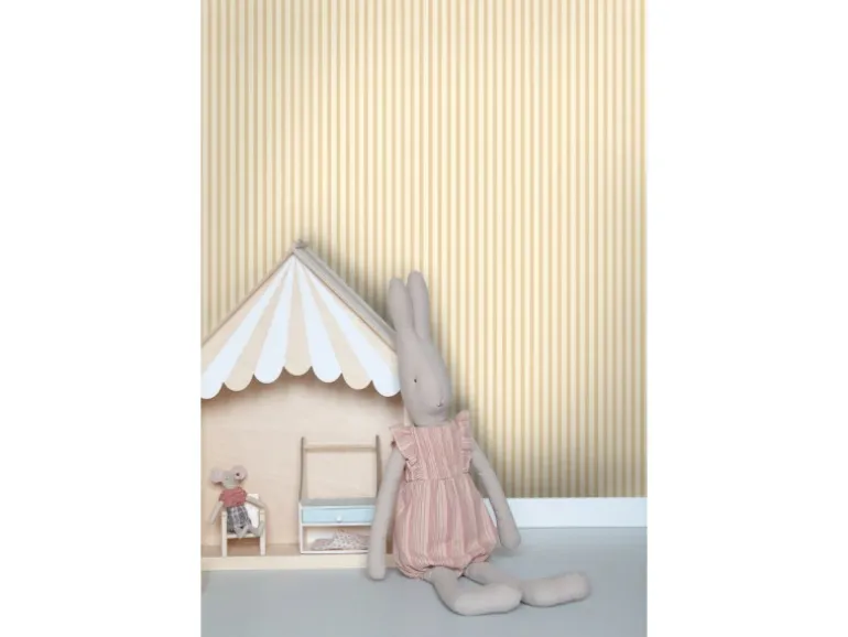 Sanders & Sanders Tapete Streifenmuster Gelb 50 x 900 cm