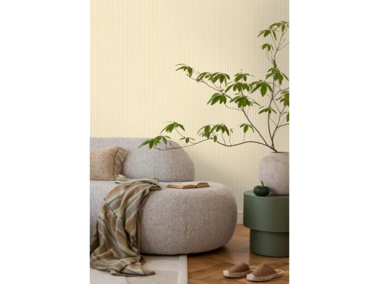 Sanders & Sanders Tapete Streifenmuster Gelb 50 x 900 cm