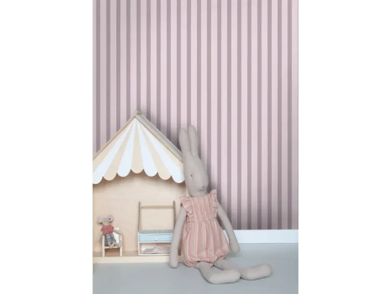 Sanders & Sanders Tapete Streifenmuster Lila 50 x 900 cm