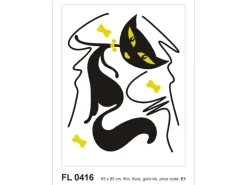 Sanders & Sanders Wandtattoo Katze Schwarz 65 x 85 cm 600287