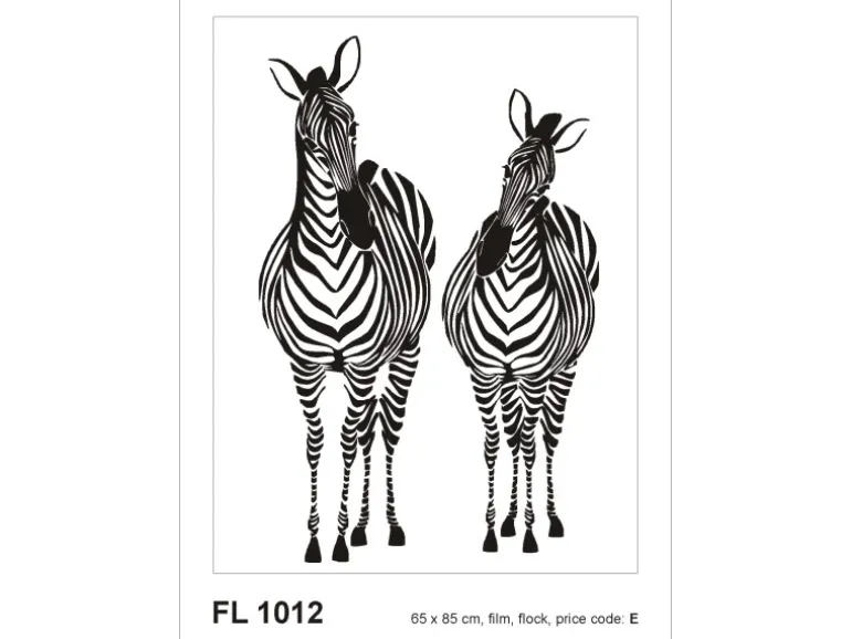 Sanders & Sanders Wandtattoo Zebras Schwarz-Weiß 65 x 85 cm 600295