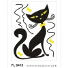 Sanders & Sanders Wandtattoo Katze Schwarz 65 x 85 cm 600286
