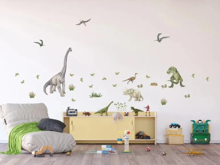 Sanders & Sanders Wandtattoo Dinosaurier Grün 85 x 65 cm 601355