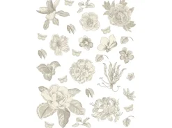 Sanders & Sanders Wandtattoo Blumen Grau 85 x 65 cm 601351