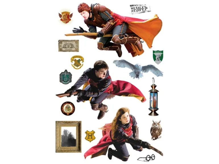 Sanders & Sanders Wandtattoo Harry Potter Grau und Rot 65 x 42.5 cm 601347