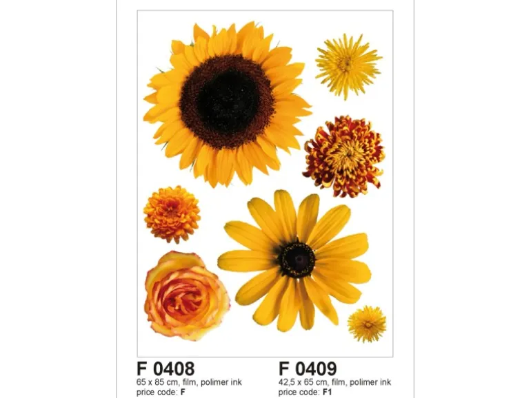 Sanders & Sanders Wandtattoo Blumen Gelb 65 x 85 cm 600251