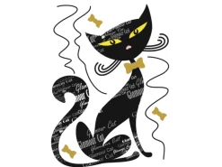 Sanders & Sanders Wandtattoo Katze Schwarz 42,5 x 65 cm 600320