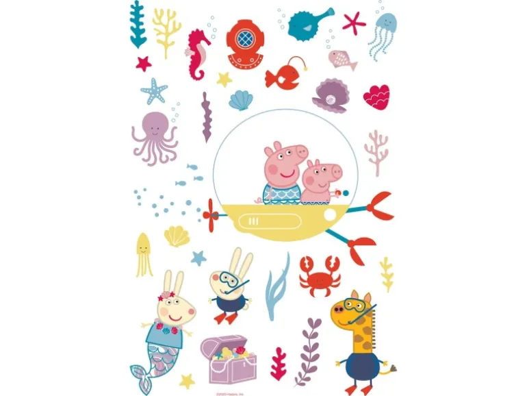 Sanders & Sanders Wandtattoo Peppa Wutz Multicolor 65 x 42.5 cm 601349