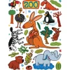 Sanders & Sanders Wandtattoo Zoo Tiere Grün Braun und Blau 65 x 85 cm 600245