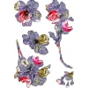 Sanders & Sanders Wandtattoo Blumen Lila Gelb und Rot 42,5 x 65 cm 600325