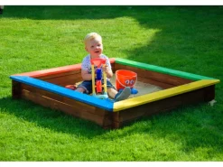 Sandkasten wetterfest 117 cm x 117 cm Bunt FSC®
