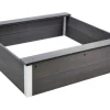 Sandkasten WPC Grau 110 cm x 110 cm x 32 cm