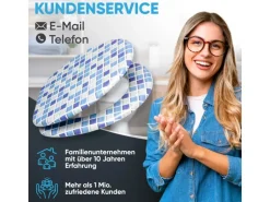 Sanilo WC Sitz mit Absenkautomatik Mosaik Blau, Hochwertiger und Stabiler Toilettendeckel aus Holz