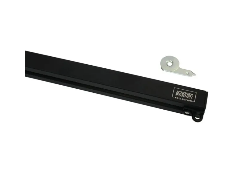 Schöner Wohnen Aluminium-Vorhangschienenset Emilia 1-läufig 200 cm Schwarz-Matt