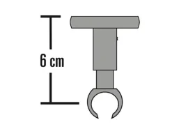 Schöner Wohnen Deckenträger Leon für Gardinenstangen Ø 20 mm Edelstahl-Optik
