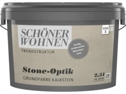 Schöner Wohnen Grundfarbe Kalkstein Trendstruktur Stone-Optik