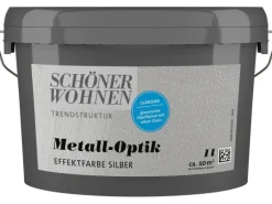 Schöner Wohnen Metall-Optik glänzend Silber 1 l
