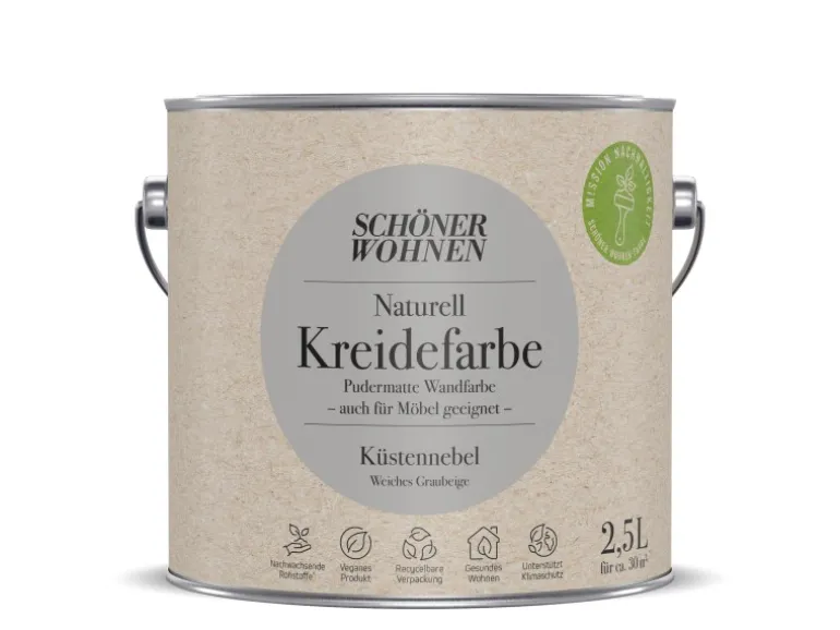 Schöner Wohnen Naturell Kreidefarbe Küstennebel 2,5 l